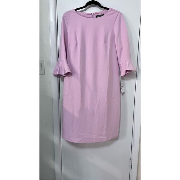 KASPER PINK DRESS 3/4 BELL SLEEVES ZIP BACK SZ 6 NEWW P1-289 - Picture 3 of 12